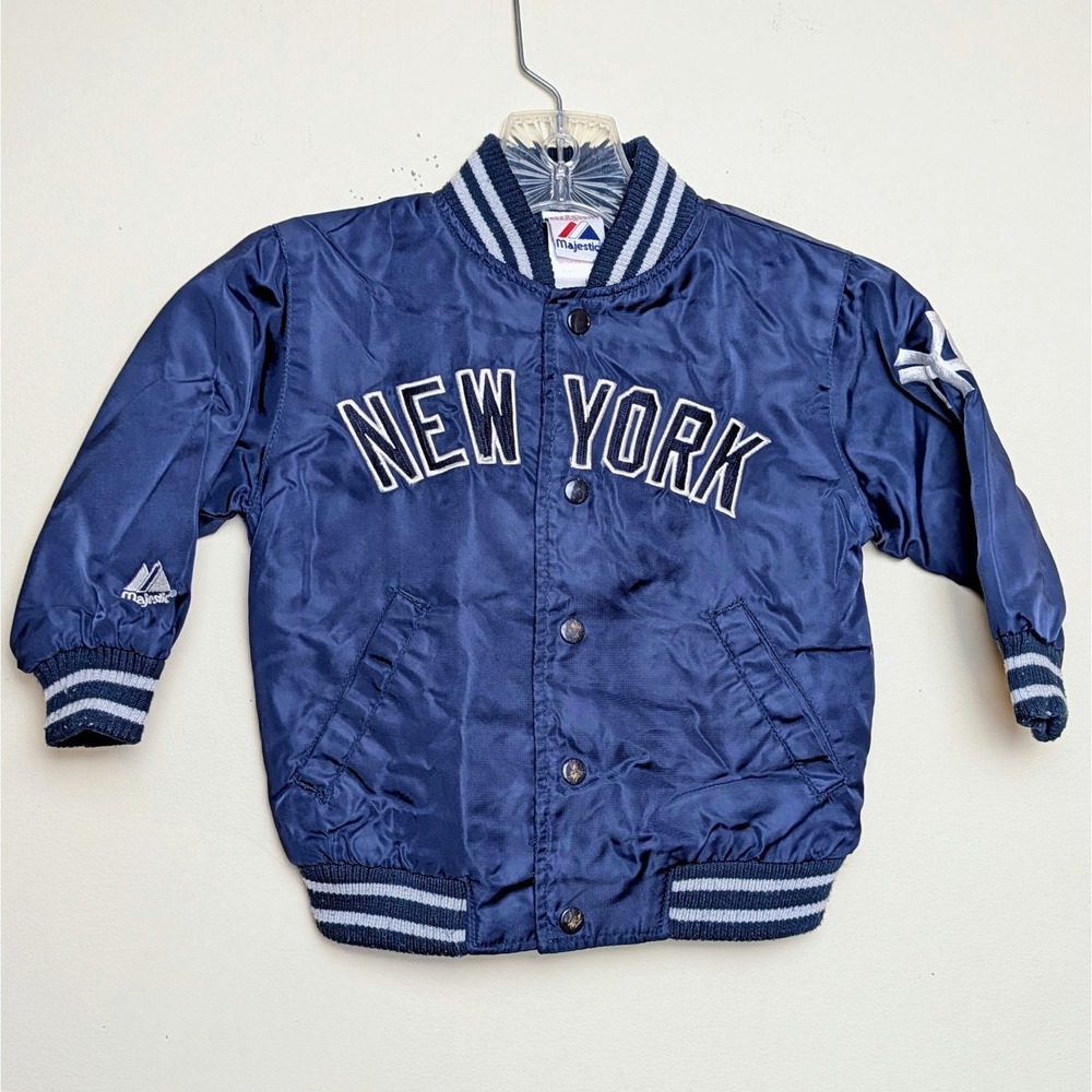 Vintage New York NY Yankees Satin Bomber Stadium‎ Jacket MLB 90s Y2K Toddler 2T